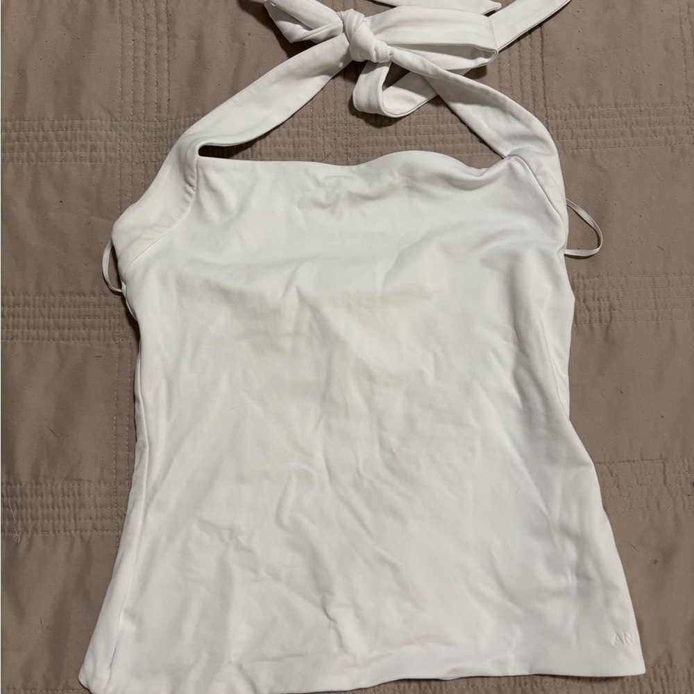 Elegant White contour Halter Top
